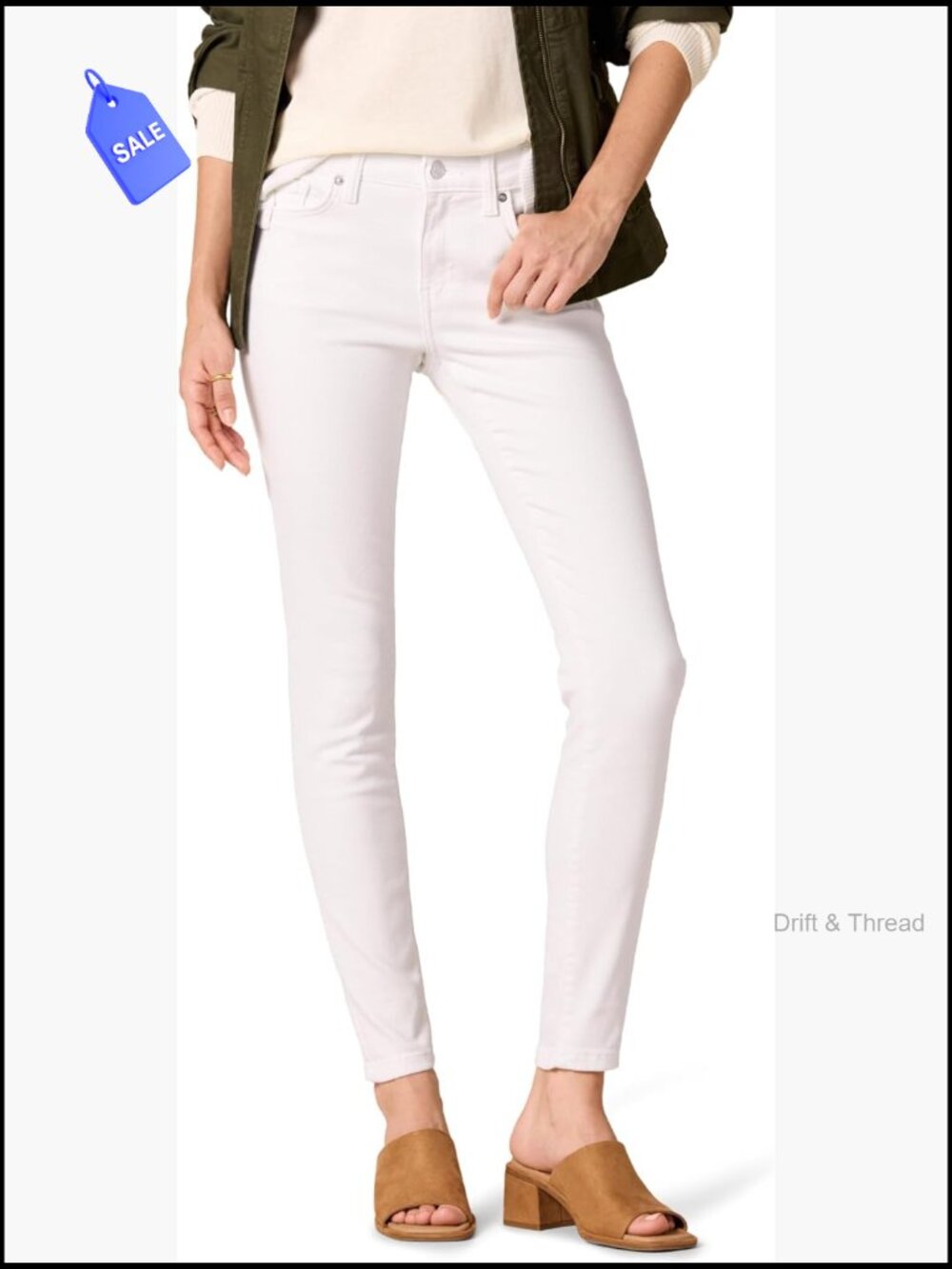 Mid-Rise Stretchy Skinny Jeans 5-Pocket High Stretch Denim 29